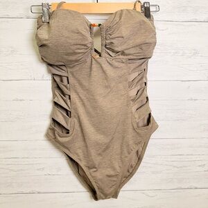 La Blanca Tan Swimsuit cut outs halter or strapless